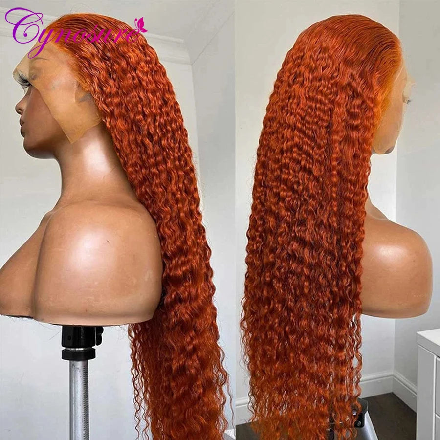 Ginger Lace Front Human Hair Wigs Deep Wave Lace Front Wig Colored Curly Human Hair Wigs Cynosure 13x4/13x6 HD Lace Frontal Wig