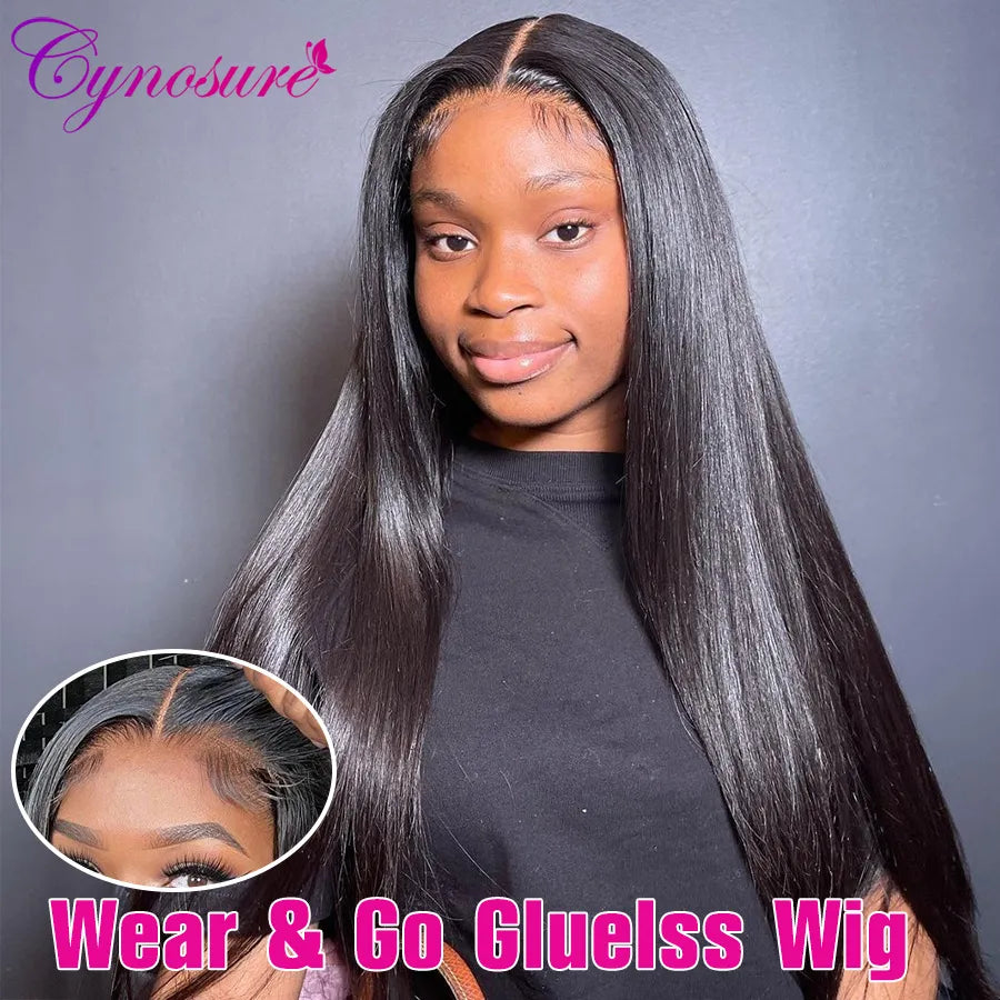 Cynosure Straight Glueless Wig Human Hair Ready to Wear 13x4 HD Lace Frontal Human Hair Wigs Precut 4x4 HD Lace Closure Wigs