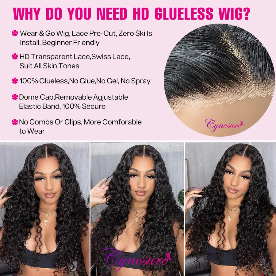 HD Lace Front Human Hair Wigs Deep Wave 13x4 13x6 Transparent Lace Frontal Wigs Cynosure Glueless Wig Human Hair Ready To Wear