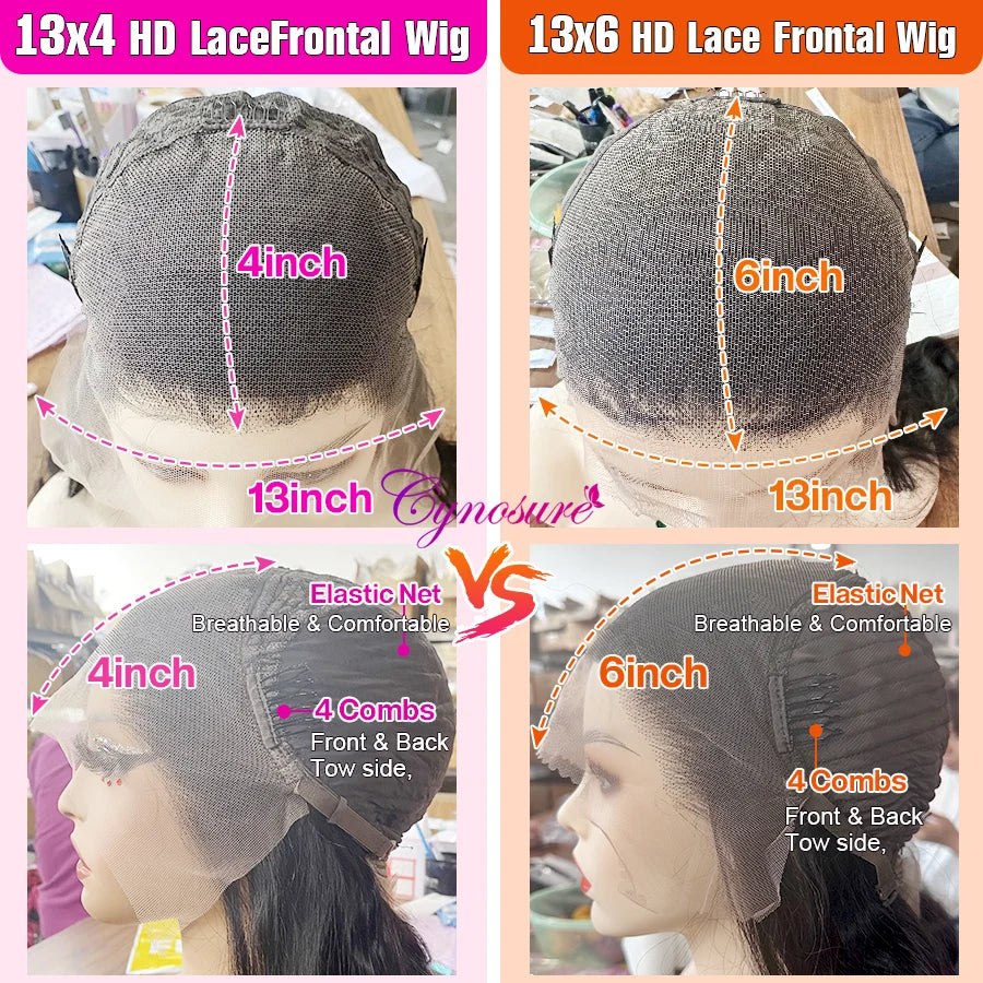 HD Lace Front Human Hair Wigs Body Wave 13x4 13x6 Transparent Lace Frontal Human Hair Wigs Pre Plucked HD Lace Wigs For Women