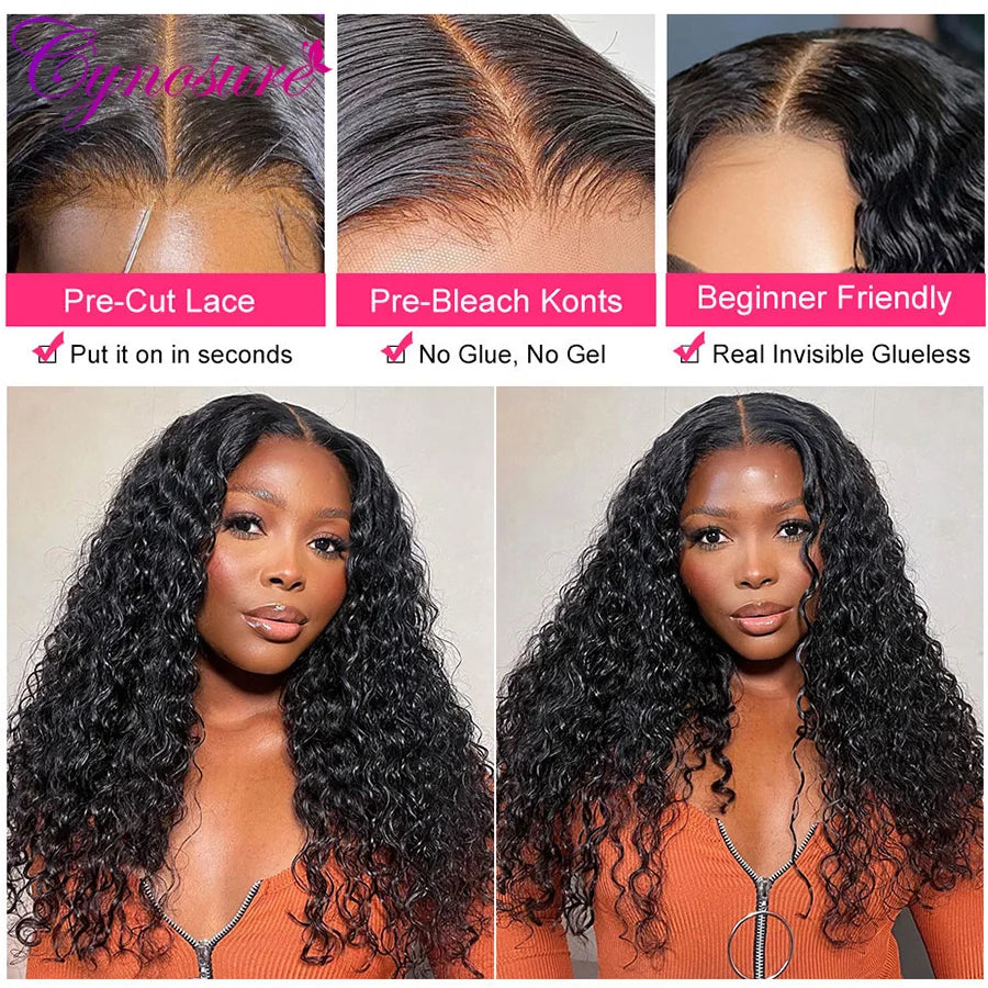 HD Lace Front Human Hair Wigs Deep Wave 13x4 13x6 Transparent Lace Frontal Wigs Cynosure Glueless Wig Human Hair Ready To Wear