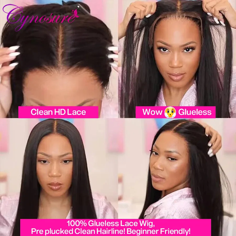 Cynosure Straight Glueless Wig Human Hair Ready to Wear 13x4 HD Lace Frontal Human Hair Wigs Precut 4x4 HD Lace Closure Wigs