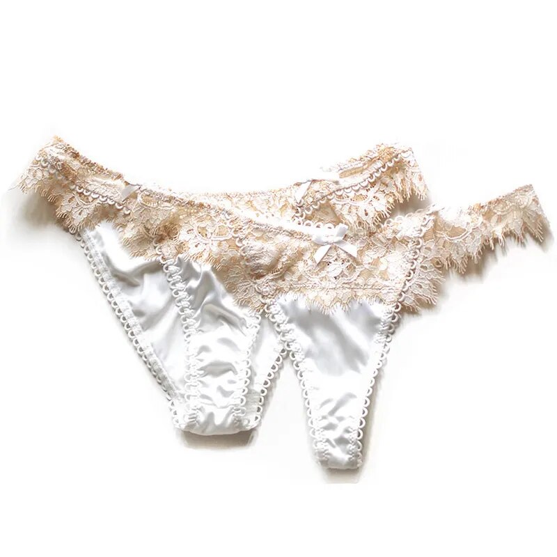 CINOON Sexy Eyelashes Lace Panties Women Underwear Low-waist Lingerie Embroidery Breathable Underpants Female G String Intimates