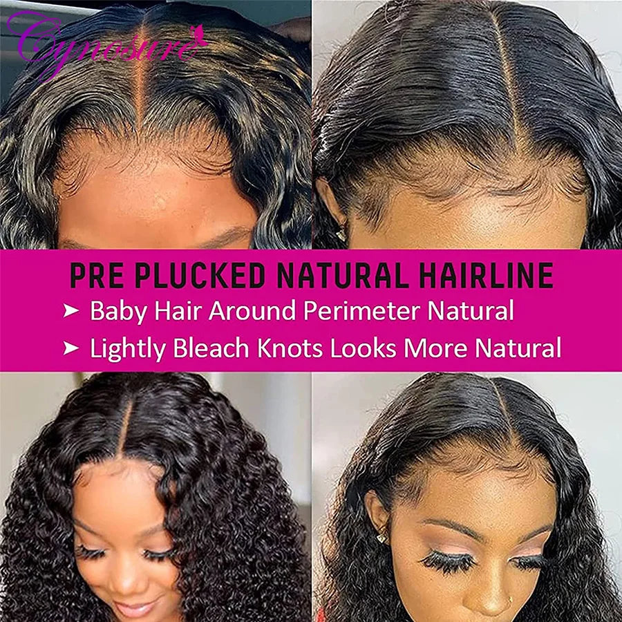 Indian Deep Curly Lace Front Wig Human Hair Wigs For Women Deep Wave Remy 5x5 HD Transparent Lace Closure Wig Prelucked Hairline