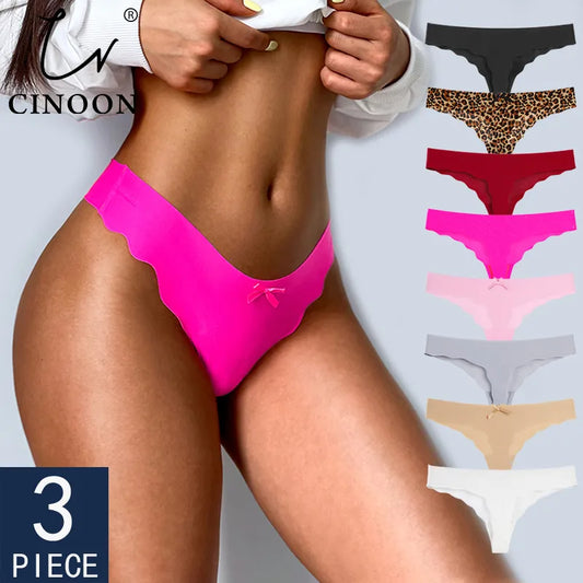 CINOON 3Pcs/Lot Seamless Panty Set Underwear Female Comfort Intimates Fashion Ladies Low-Rise Briefs Panties Women Sexy Lingerie