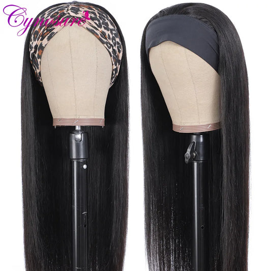 Cynosure Headband Wig Human Hair Glueless Brazilian Straight Human Hair Wigs For Black Women Remy Full Machine Made Wavy Hair