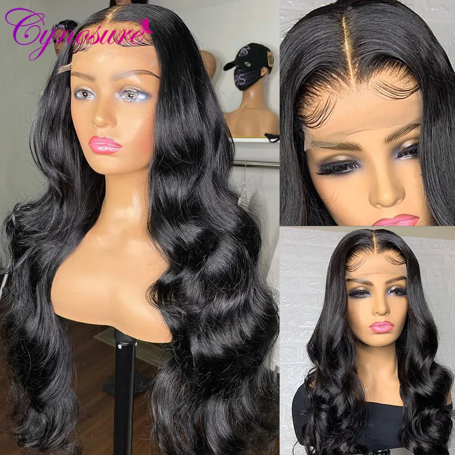 Cynosure 5x5 HD Lace Closure Wig Body Wave Full HD Transparent Lace Human Hair Wigs For Women 30 Inch Remy 4x4 Closure Wigs