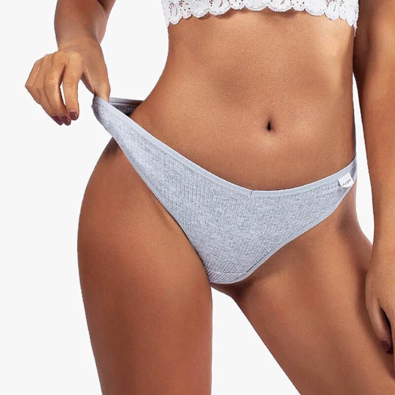 CINOON 3Pcs/Lot V Waist Cotton G-String Thong Panties String Underwear Women Briefs Sexy Lingerie Pants Low-Rise Ladies Intimate