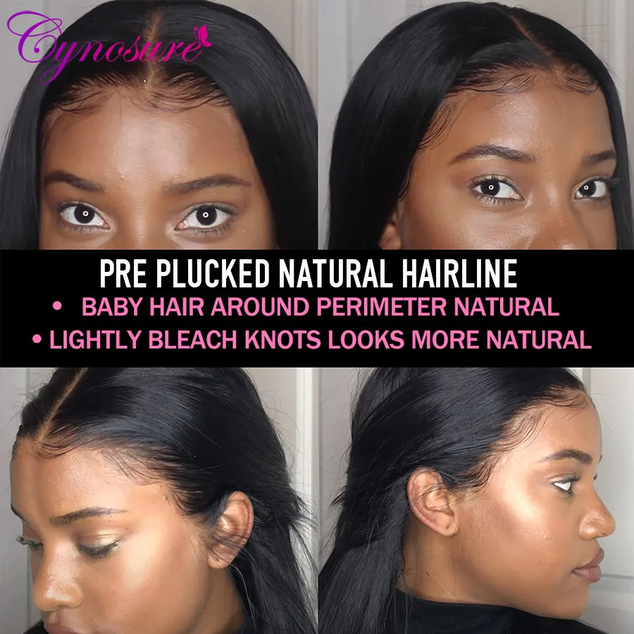 Cynosure 360 Lace Frontal Wig Pre Plucked with Baby Hair For Black Women Remy Brazilian Straight Lace Front Human Hair Wigs