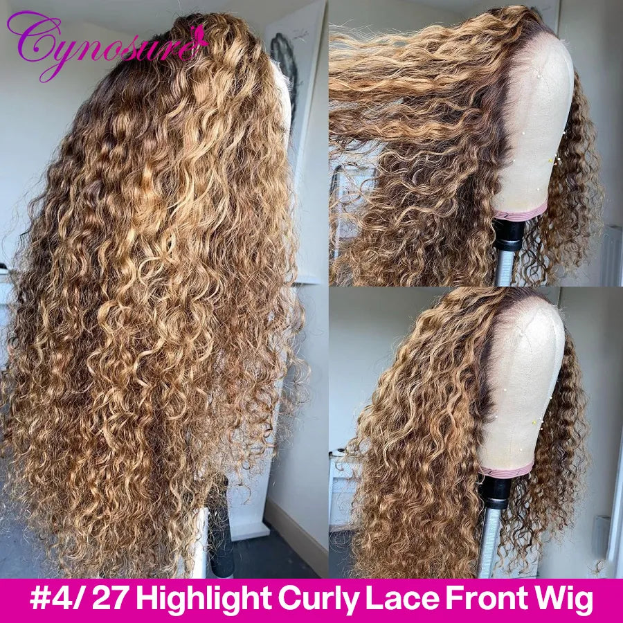 30inch Highlight Lace Front Human Hair Wigs For Women 13x4/13x6 HD Lace Frontal Wig Red Burgundy Brazilian Curly Human Hair Wig