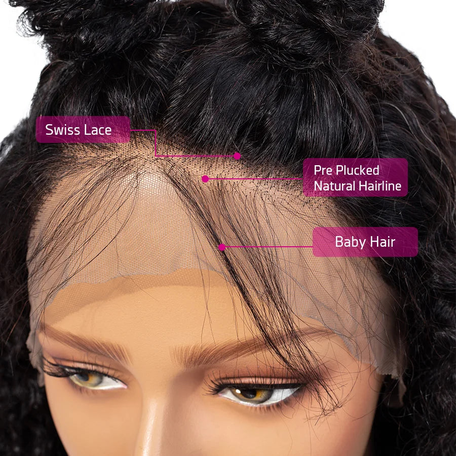 Cynosure 13x4/13x6 Lace Front Human Hair Wigs for Black Women Remy Mongolia Kinky Curly 360 Lace Frontal Wig With Baby Hair