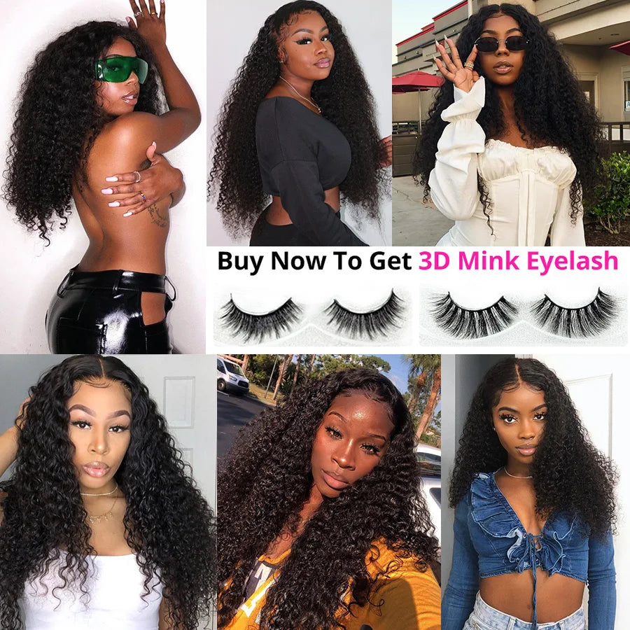 Cynosure Kinky Curly Human Hair Wigs 150% Density 13x4 Peruvian Human Hair Wigs Natural Color Remy Lace Front Human Hair Wigs