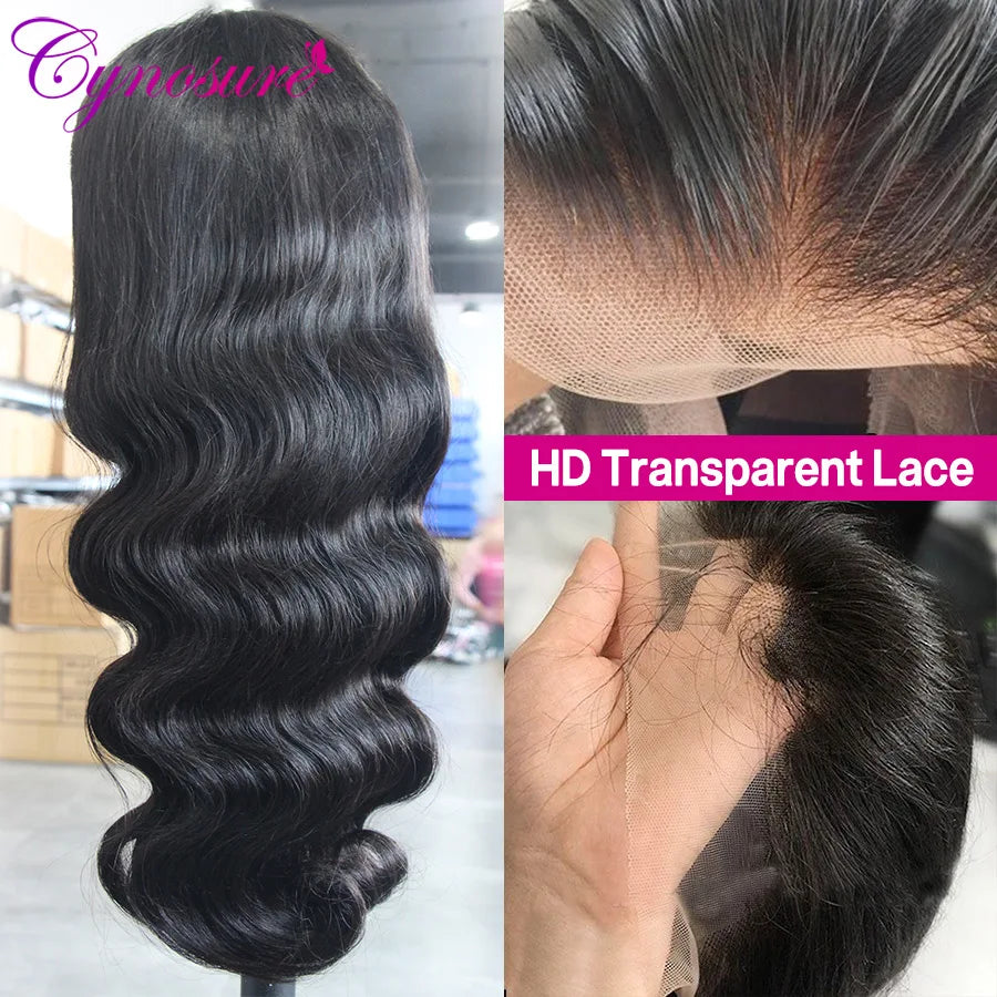 Cynosure HD Transparent Lace Front Human Hair Wigs PrePlucked 13x6/13x4 Remy Brazilian Body Wave Lace Frontal Wig With Baby Hair