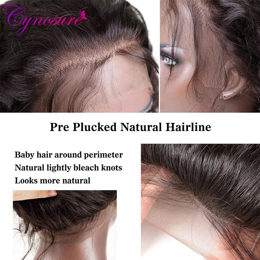 Cynosure 360 Lace Frontal Wig Pre Plucked with Baby Hair Remy Glueless Brazilian Kinky Curly Lace Front Human Hair Wigs