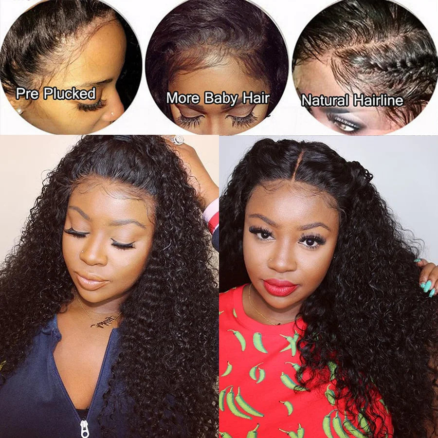 Cynosure 360 Lace Frontal Wig Pre Plucked with Baby Hair Remy Glueless Brazilian Kinky Curly Lace Front Human Hair Wigs