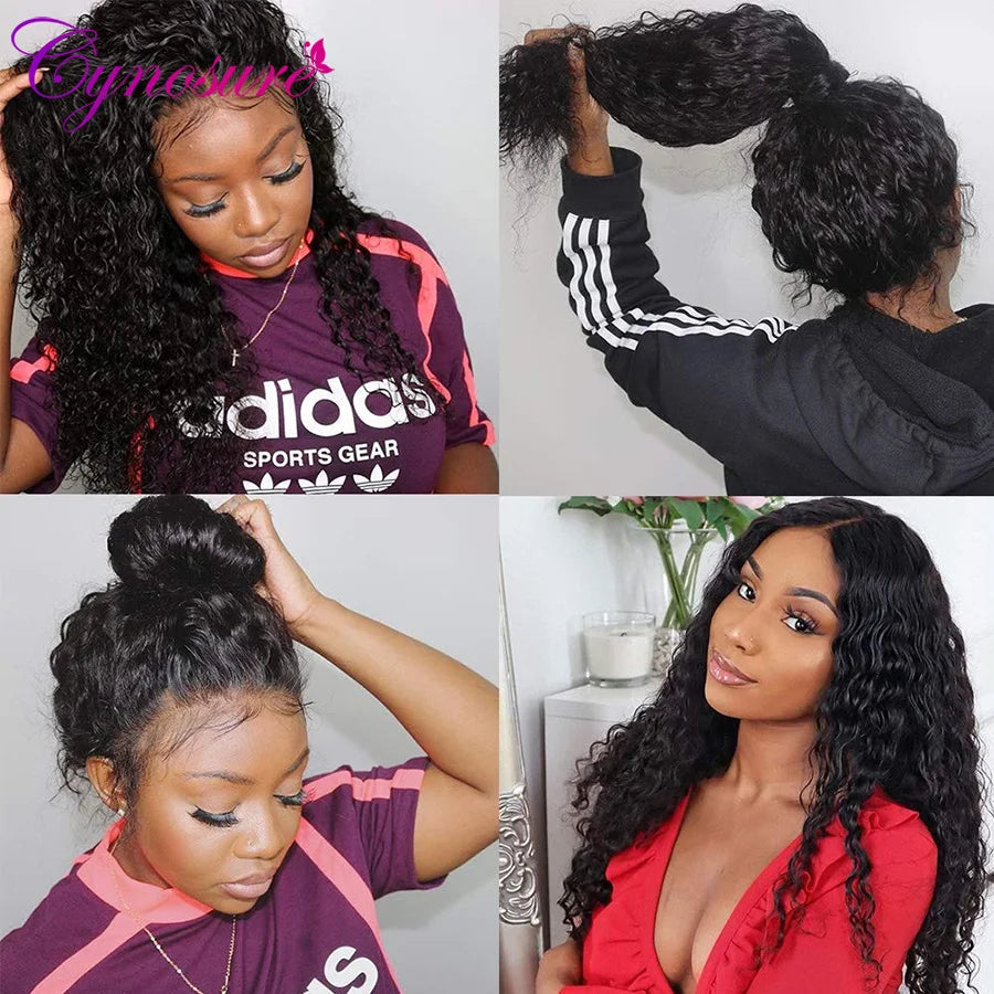 Indian Deep Curly Lace Front Wig Human Hair Wigs For Women Deep Wave Remy 5x5 HD Transparent Lace Closure Wig Prelucked Hairline