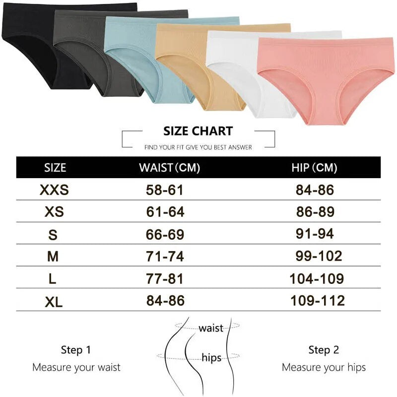 CINOON 3PCS/Set Women's Panties Cotton Underwear Solid Color Briefs Girls Low-Rise Soft Panty Women Underpants Female Lingerie