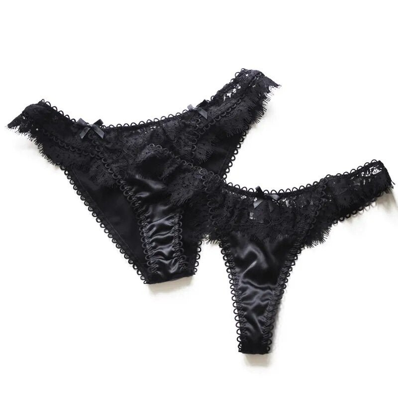 CINOON Sexy Eyelashes Lace Panties Women Underwear Low-waist Lingerie Embroidery Breathable Underpants Female G String Intimates