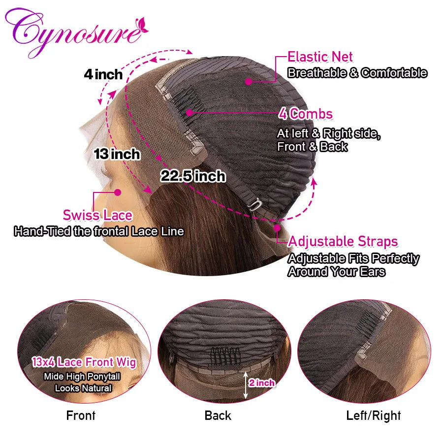 Cynosure #4/27 Highlight Colored Lace Front Human Hair Wigs For Black Women 13x4 Remy Brazilian Body Wave Lace Frontal Wig