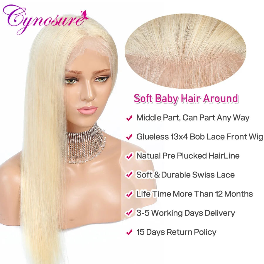 Cynosure 30inch 613 Blonde Lace Front Wig Human Hair Wigs For Women Transparent Lace Frontal Wig Blonde Bone Straight Human Hair