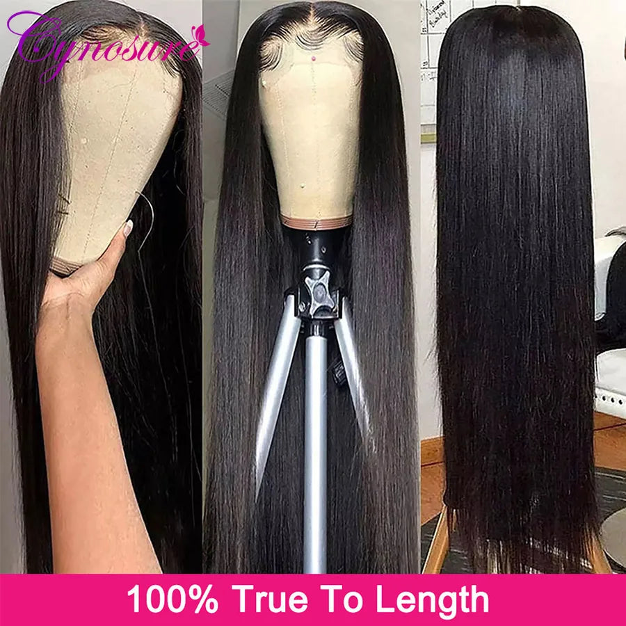 Cynosure HD Transparent 5x5 Lace Closure Wig 13x4 Lace Front Human Hair Wigs For Black Women Straight Lace Frontal Wig Remy Hair