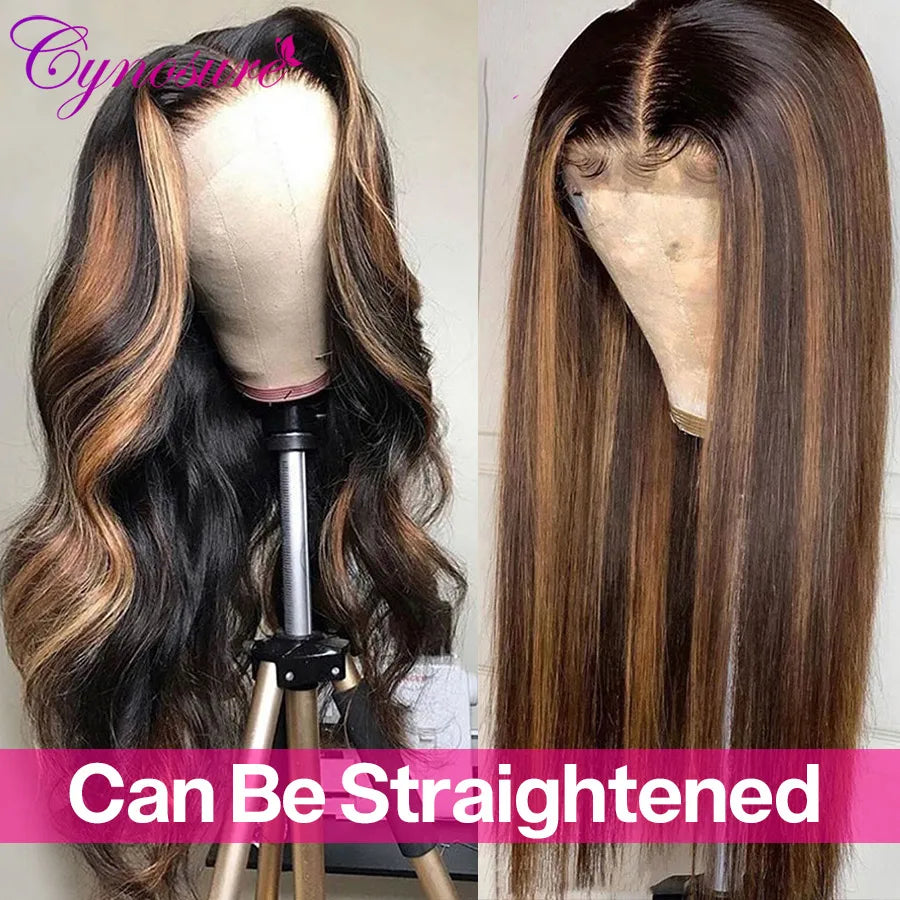 Cynosure #4/27 Highlight Colored Lace Front Human Hair Wigs For Black Women 13x4 Remy Brazilian Body Wave Lace Frontal Wig