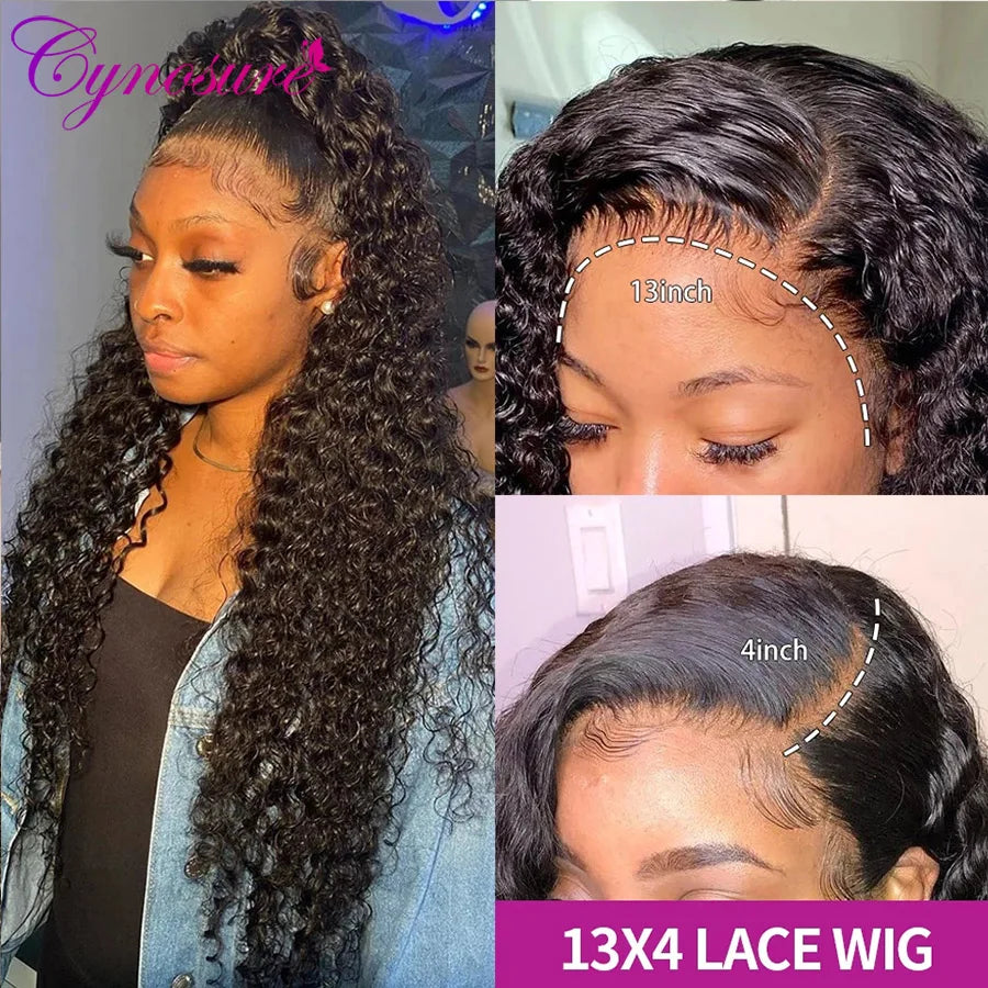 Cynosure Brazilian Kinky Curly Lace Front Wig Human Hair Wigs For Black Women 4x4 Glueless Lace Closure Wig Prelucked Hairline