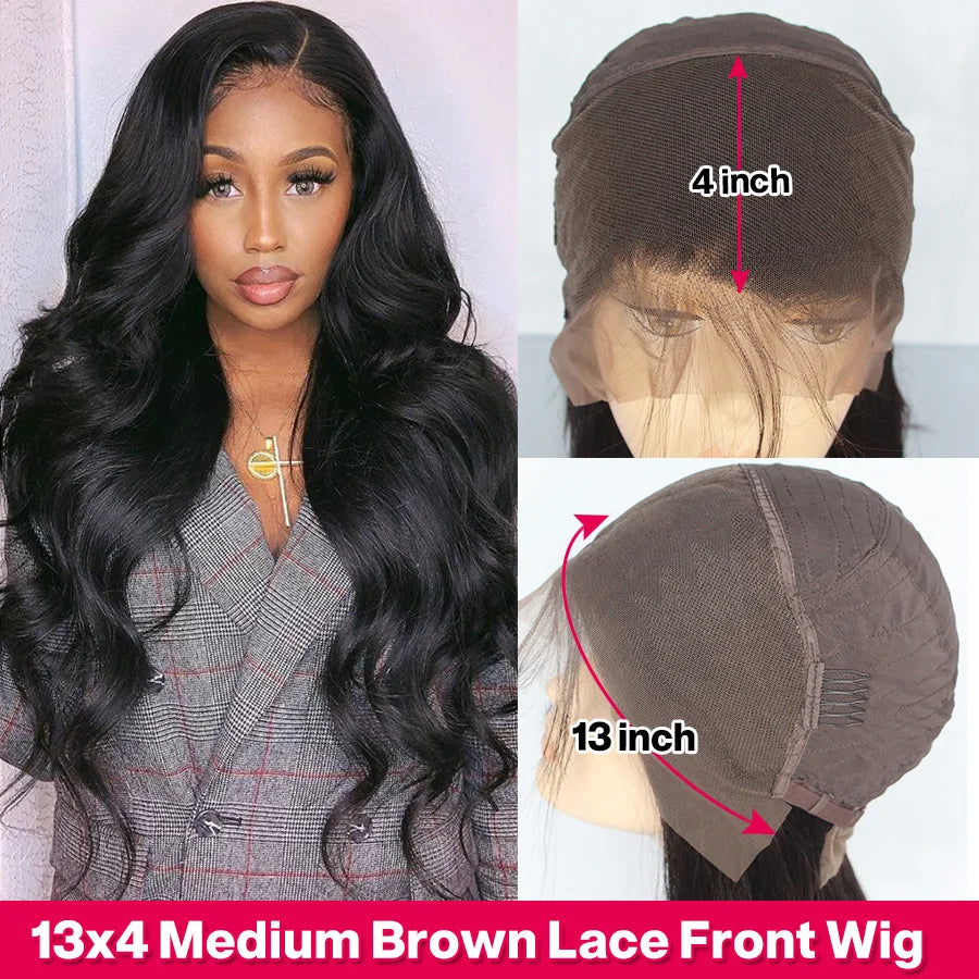 Cynosuere Lace Front Human Hair Wigs For Black Women Brazilian Body Wave Lace Frontal Wig Pre Plucked 4x4 Lace Closure Hair Wig