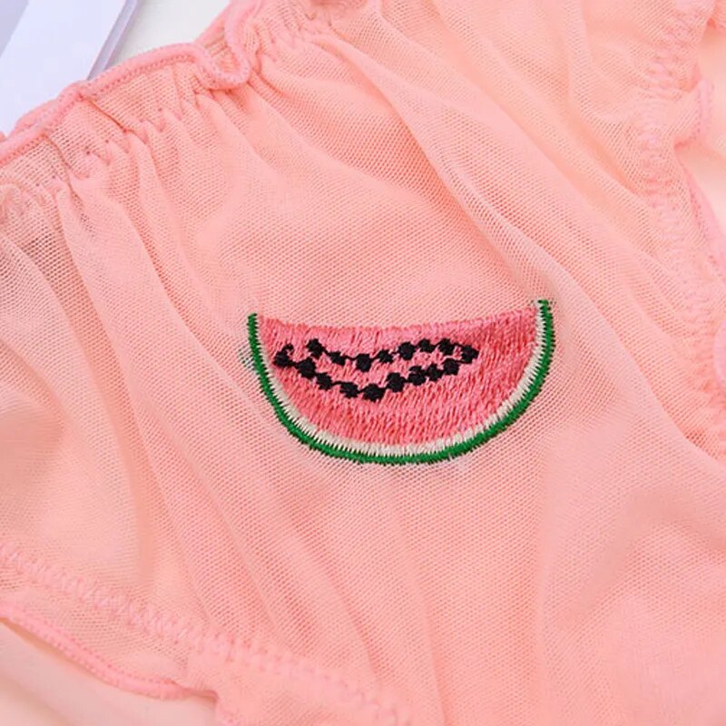 CINOON Women Sexy Panties Lace Underpants Low-waist Panties Fruit Embroidery Transparent Briefs Seamless Sweet Underwear XS-XXL