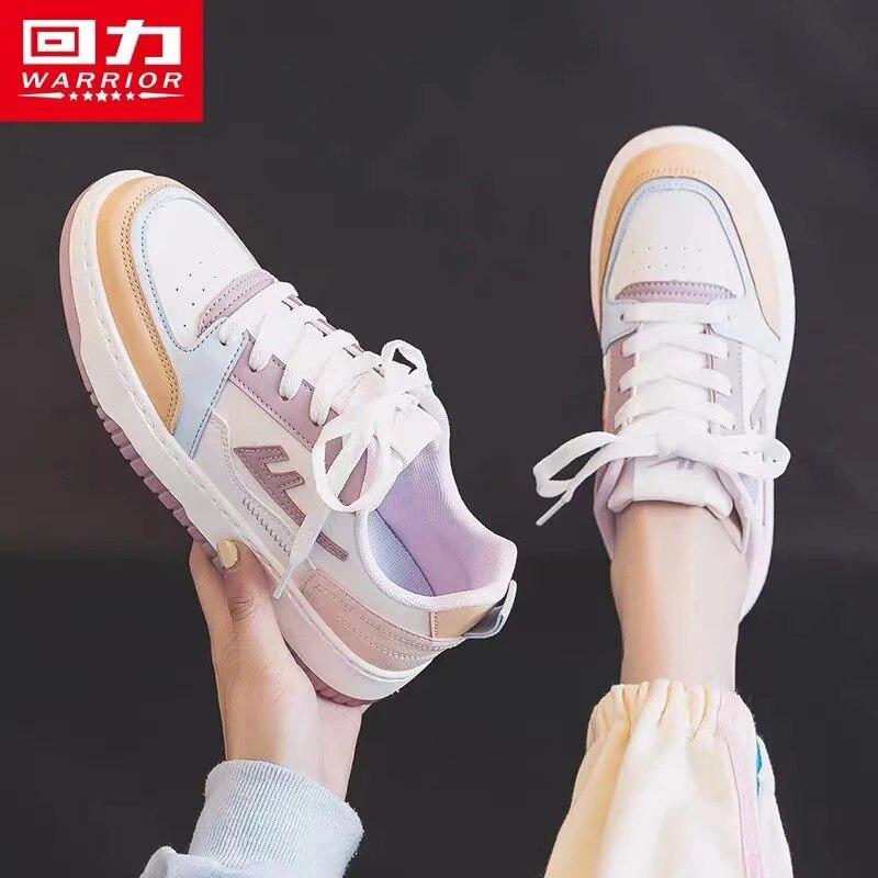 Warrior Women's Tennis Shoes Free Shipping All Seasons Casual Sneakers Pu Leather Mixed Star Fashion Board Shoes