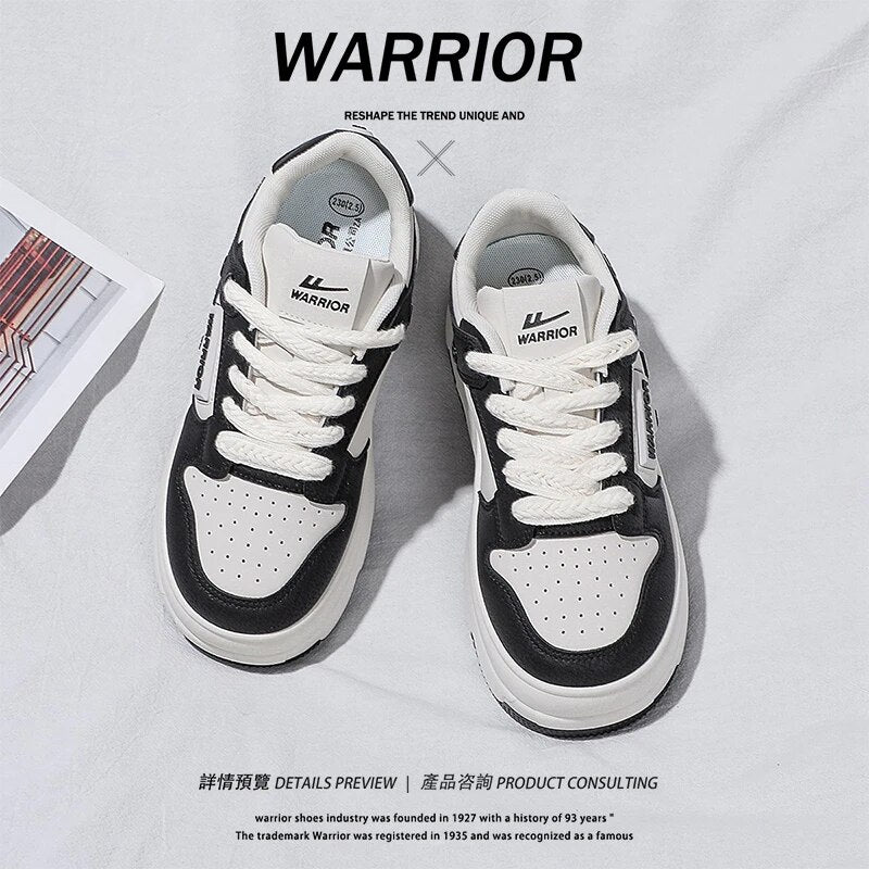 Warrior Fashion Women Shoes 2023 Pu Original Leather Sewing Chunky Casual Female Sneakers Trainers Star Luxury Walking Boots