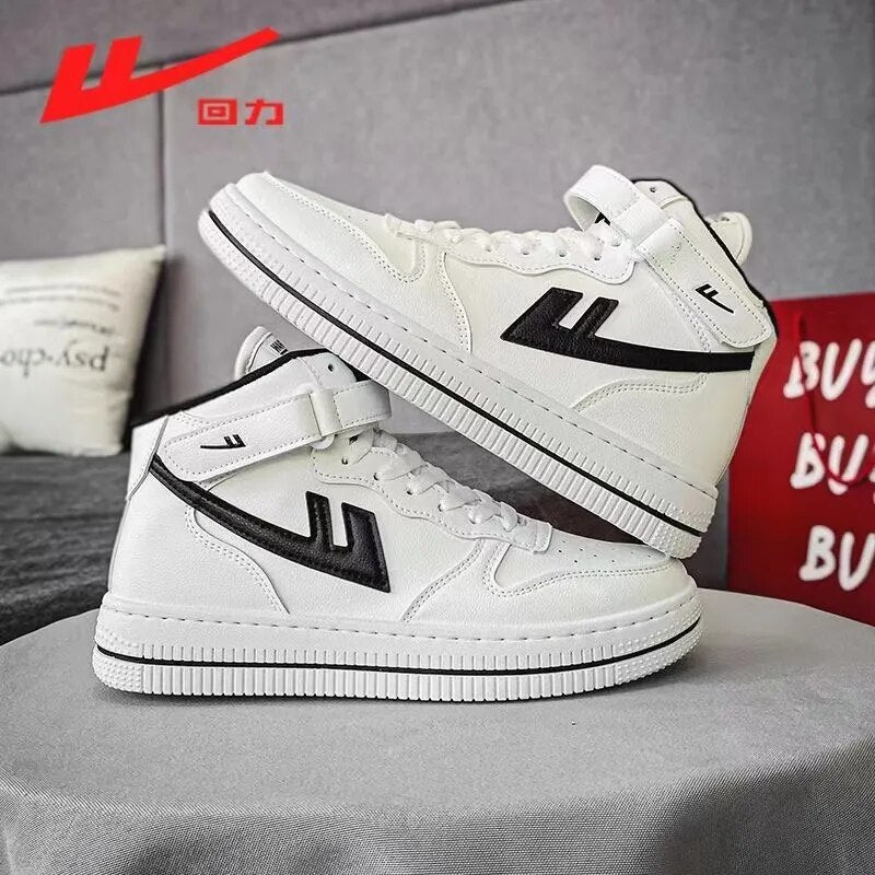 Warrior Spring and Summer High-top Sneakers Men Luxury Skate Board Shoes Star Leather Fashion High Street Korea Casual Sneaker