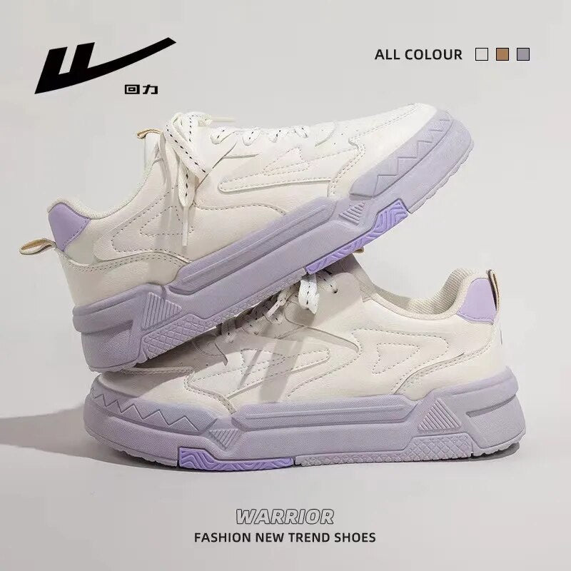 Warrior Fashion New Neakers Women 2023 White Summer Thick Bottom Comfortable Board Shoes Korean version Student Sports Shoes