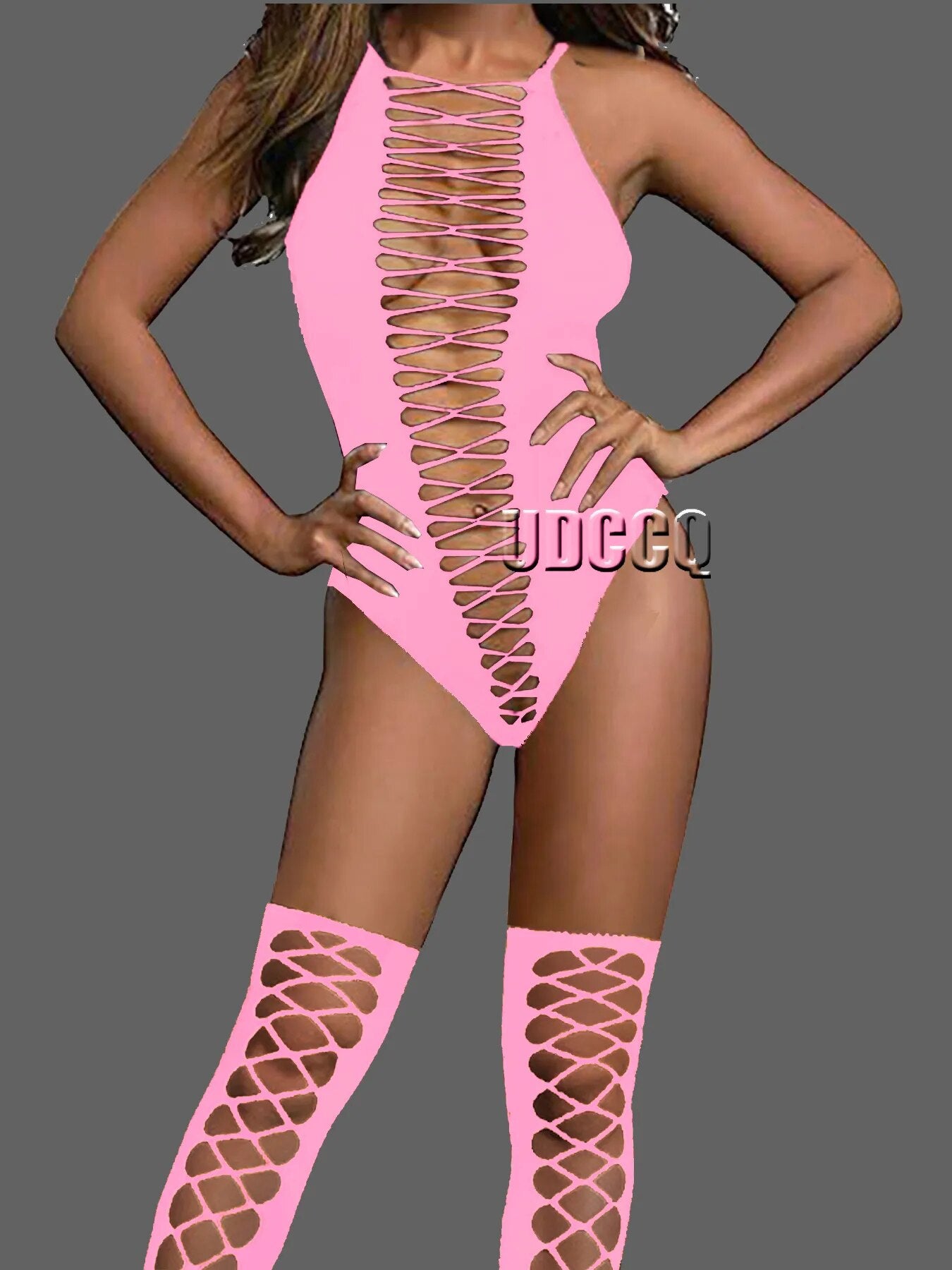 Hot Sexy plus size lingere Babydoll Underwear Translucent light pink dress costumes sleepwear Bodysuits Costumes dress skirt