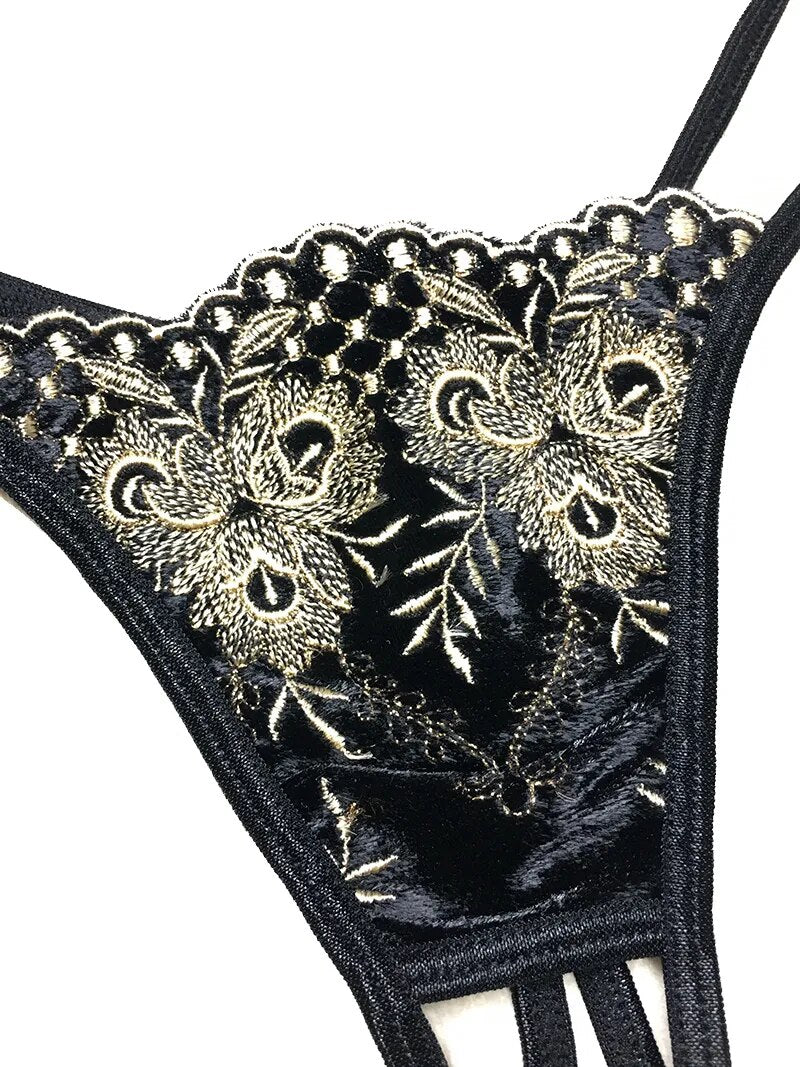 Sexy Hot Lingerie Push Up Cupless Bras Panty Women's Underwear Set Plus Size Underwire Lace Embroidery Bra Crotchless Intimates