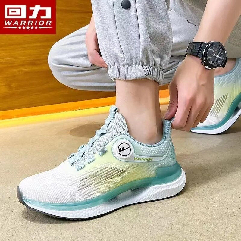 Warrior Luxury Brand Men And Women Breathable Light Air Cushion Running Shoes Gym Tennis Button Slip-On Shoes Casual Sneaker