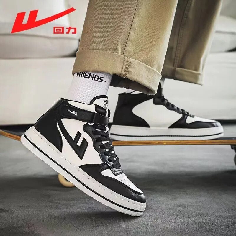 Warrior Spring and Summer High-top Sneakers Men Luxury Skate Board Shoes Star Leather Fashion High Street Korea Casual Sneaker