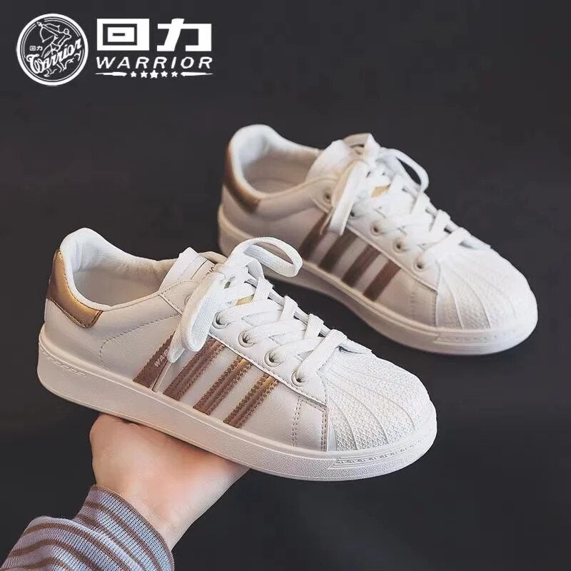 Warrior All Star Fashion Women Men Couple Casual Sneaker White Shell Flat Leather luxury Designer Shoes For Women High-quality