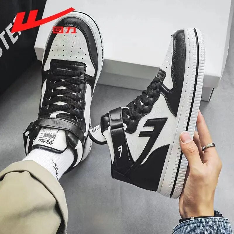 Warrior Spring and Summer High-top Sneakers Men Luxury Skate Board Shoes Star Leather Fashion High Street Korea Casual Sneaker