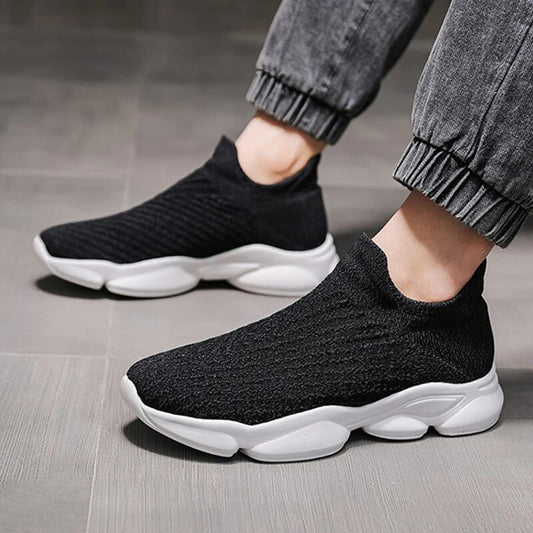 Lightweight Breathable Women's Slip-on Shoes Elastic Knit Couple Chunky Sneakers Comfort Non-slip Jogging Walking Traf 2023Woman