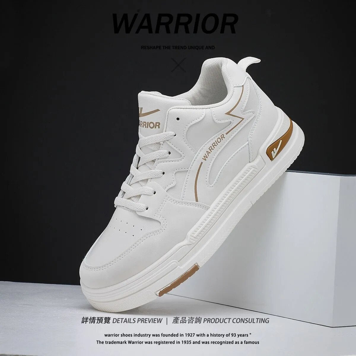 Warrior Luxury Male Sneakers Spring and Autumn Mixed Colors Lace-up Running Shoes Couple vulcanized Shoes