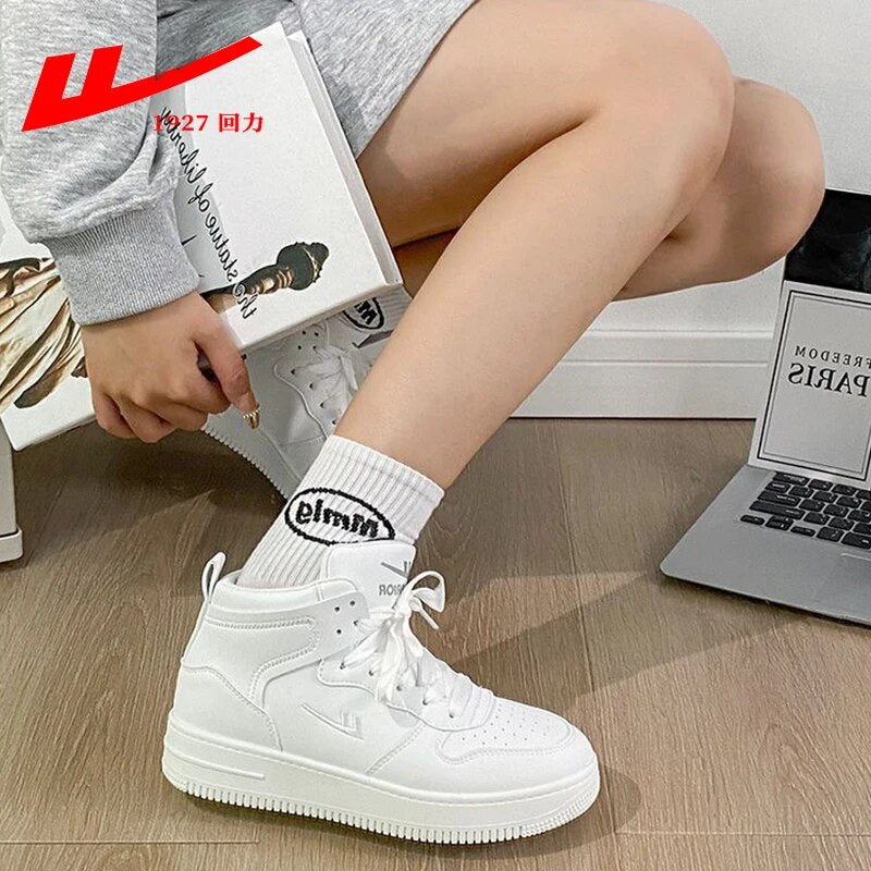 Warrior Chinese Brand Women Sneakers 2023 All Seasons Fashion High Top Board Shoe Pu Leather Sewing Trainers Star Student Casual