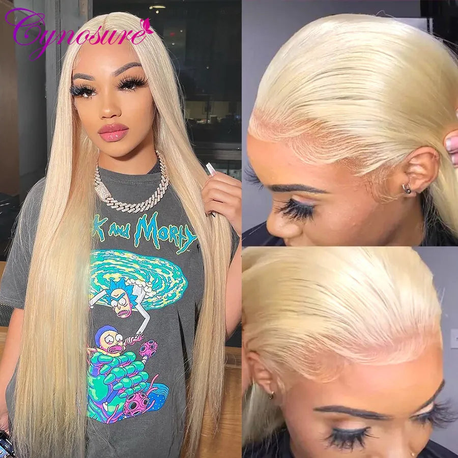 Cynosure 613 HD Lace Frontal Wig For Women 13X6 Honey Blonde Straight Lace Front Human Hair Wigs Pre Plucked With Baby Hair