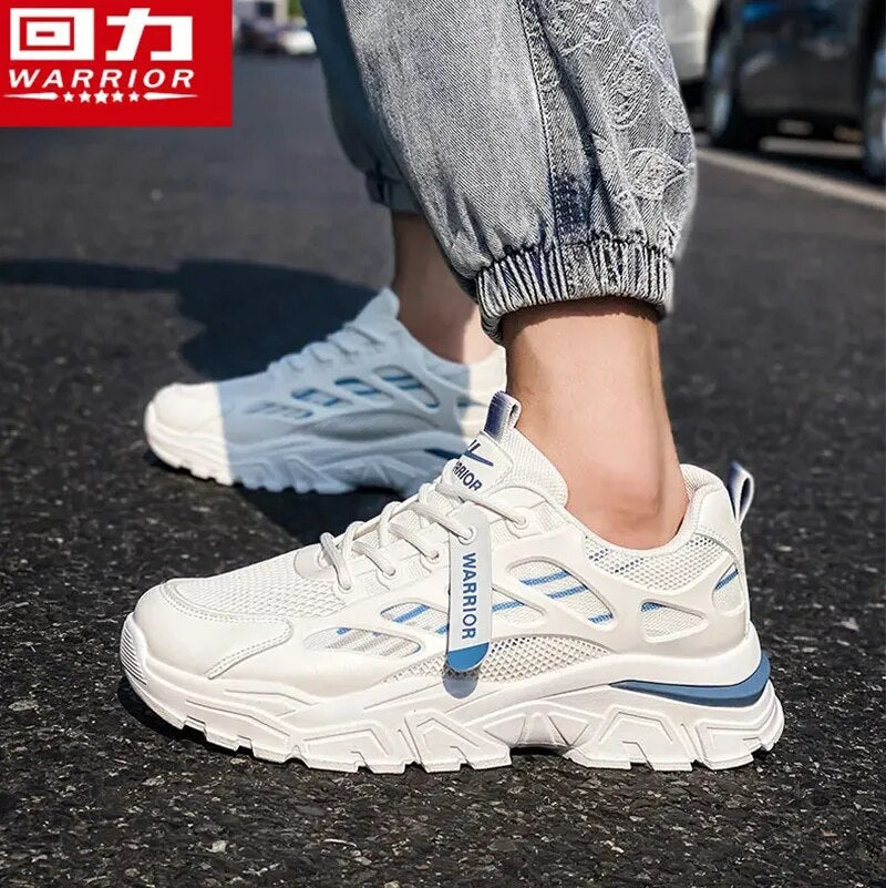 Warrior Womens Walking Running Shoes Hollow out Mesh Thin Breathable Fashion Couple Casual Sneakers Female Tennis Shoe