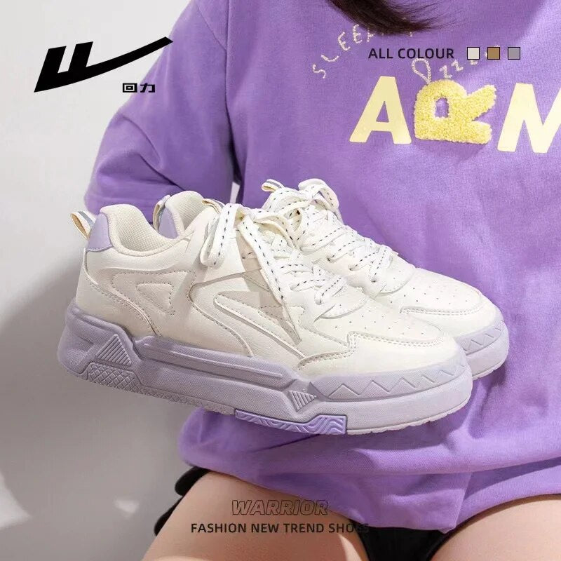 Warrior Fashion New Neakers Women 2023 White Summer Thick Bottom Comfortable Board Shoes Korean version Student Sports Shoes