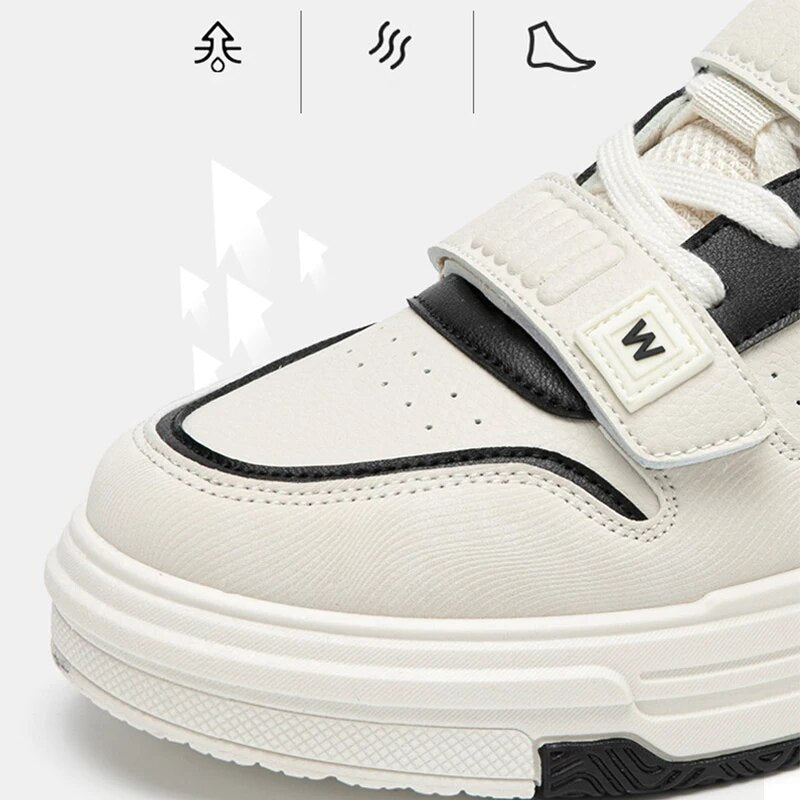 Warrior Hook & Loop Men's Sneakers 2023 New Thick bottom Black White Mixed Colors Casual Sneaker High Street Campus Men Shoes