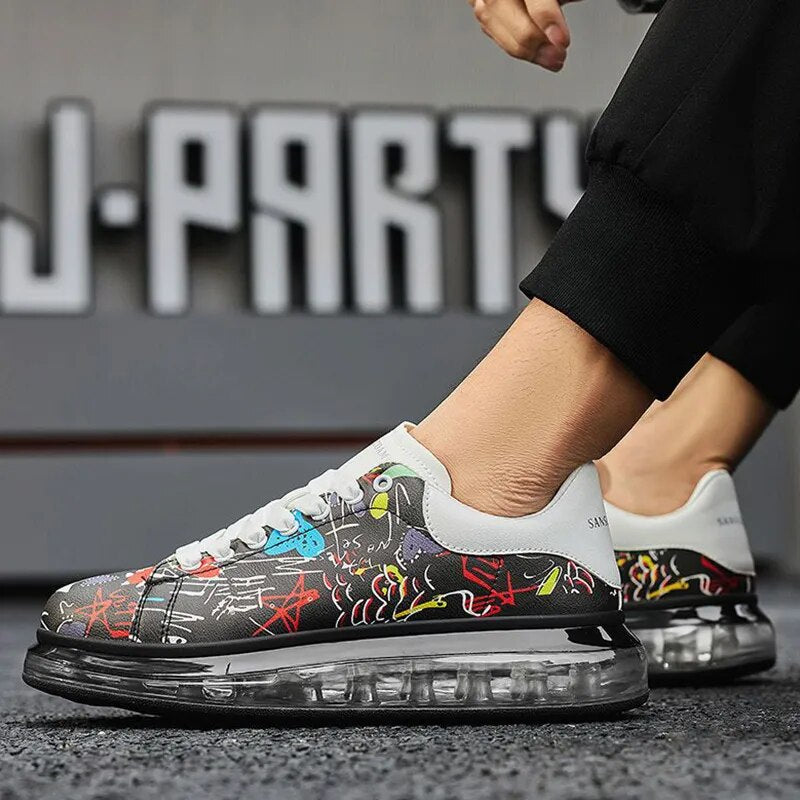 2023 Air Cushion Breathable Male Sneakers Couple sports shoes Trendy Graffiti Couple Sports Shoes Running Shoes baskets hommes