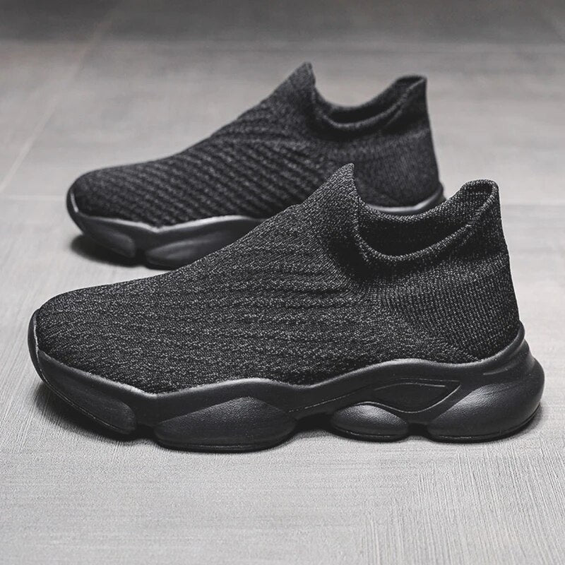 Lightweight Breathable Women's Slip-on Shoes Elastic Knit Couple Chunky Sneakers Comfort Non-slip Jogging Walking Traf 2023Woman