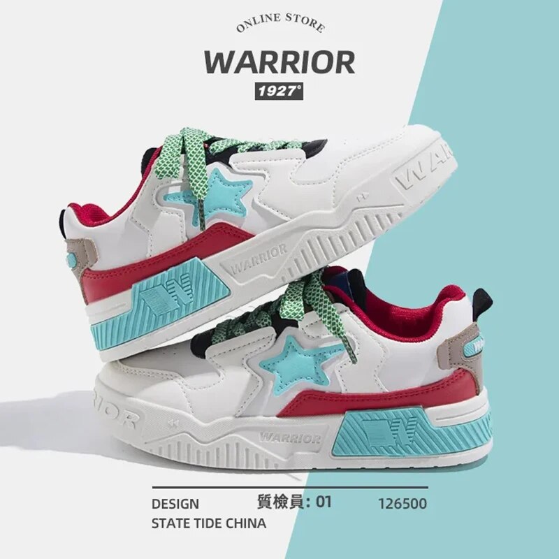 Warrior American style Sneakers Women Fashion Original Casual Shoes For Women Leather Sewing Lace-up Comfortable Walking shoes