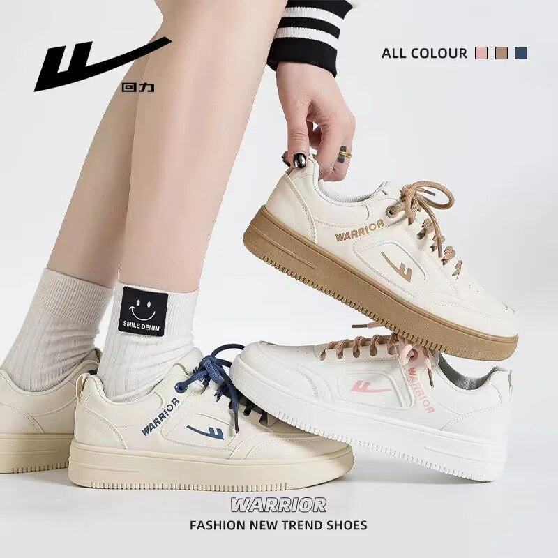 Warrior 2023 New Women Sneakers Fashion Breathable Non-slip White Tennis Woman Skateboard Plus Size